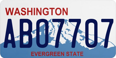 WA license plate ABO7707