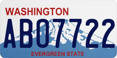 WA license plate ABO7722