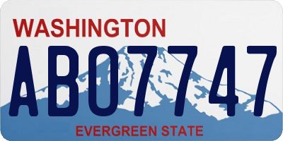 WA license plate ABO7747