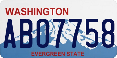 WA license plate ABO7758