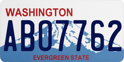 WA license plate ABO7762