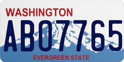 WA license plate ABO7765