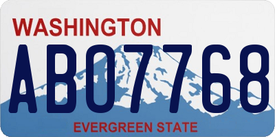 WA license plate ABO7768
