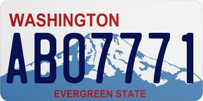 WA license plate ABO7771