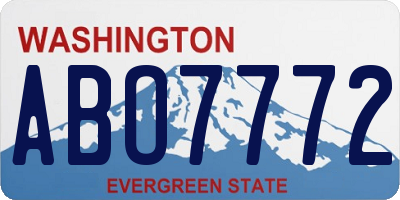WA license plate ABO7772