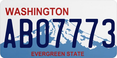 WA license plate ABO7773