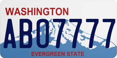 WA license plate ABO7777