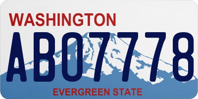 WA license plate ABO7778