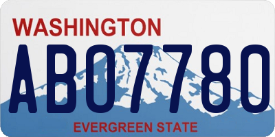 WA license plate ABO7780