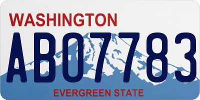 WA license plate ABO7783