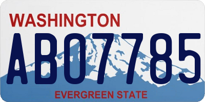WA license plate ABO7785