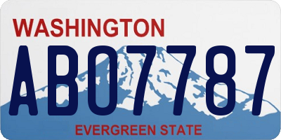 WA license plate ABO7787