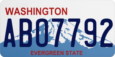 WA license plate ABO7792