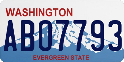 WA license plate ABO7793