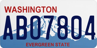 WA license plate ABO7804