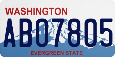 WA license plate ABO7805