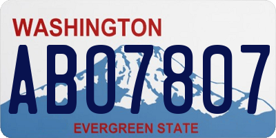 WA license plate ABO7807