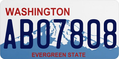WA license plate ABO7808