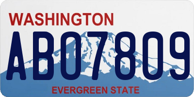 WA license plate ABO7809
