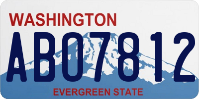 WA license plate ABO7812