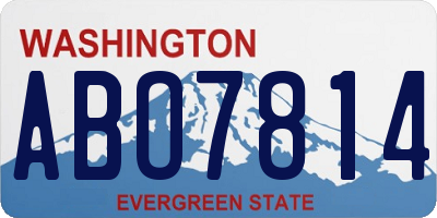 WA license plate ABO7814