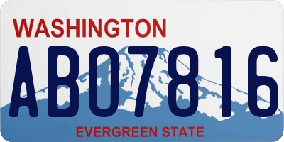 WA license plate ABO7816