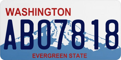 WA license plate ABO7818