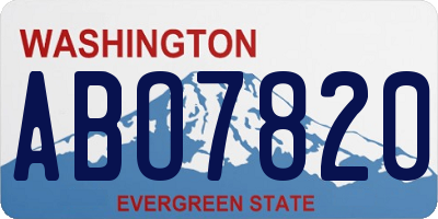 WA license plate ABO7820