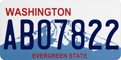 WA license plate ABO7822