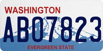 WA license plate ABO7823