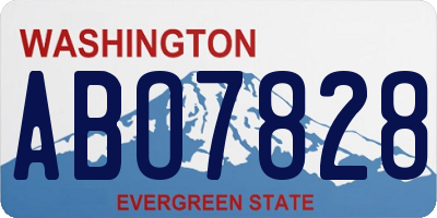 WA license plate ABO7828