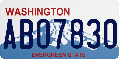 WA license plate ABO7830
