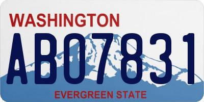 WA license plate ABO7831