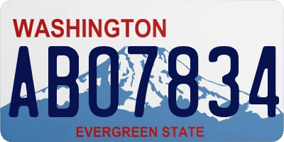 WA license plate ABO7834