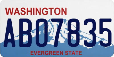 WA license plate ABO7835