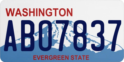 WA license plate ABO7837
