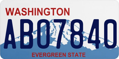 WA license plate ABO7840