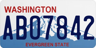 WA license plate ABO7842