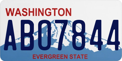 WA license plate ABO7844