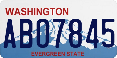 WA license plate ABO7845