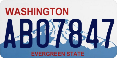WA license plate ABO7847