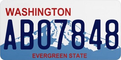 WA license plate ABO7848