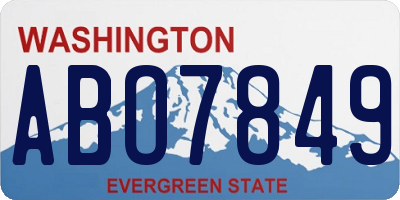 WA license plate ABO7849
