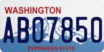 WA license plate ABO7850