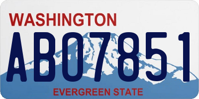 WA license plate ABO7851