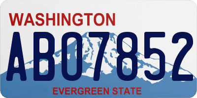 WA license plate ABO7852