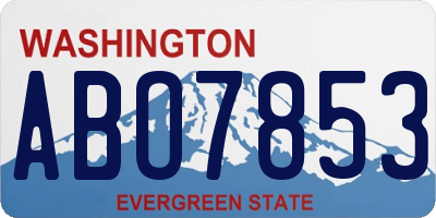 WA license plate ABO7853