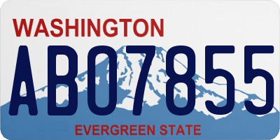WA license plate ABO7855