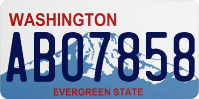 WA license plate ABO7858