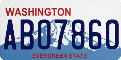 WA license plate ABO7860